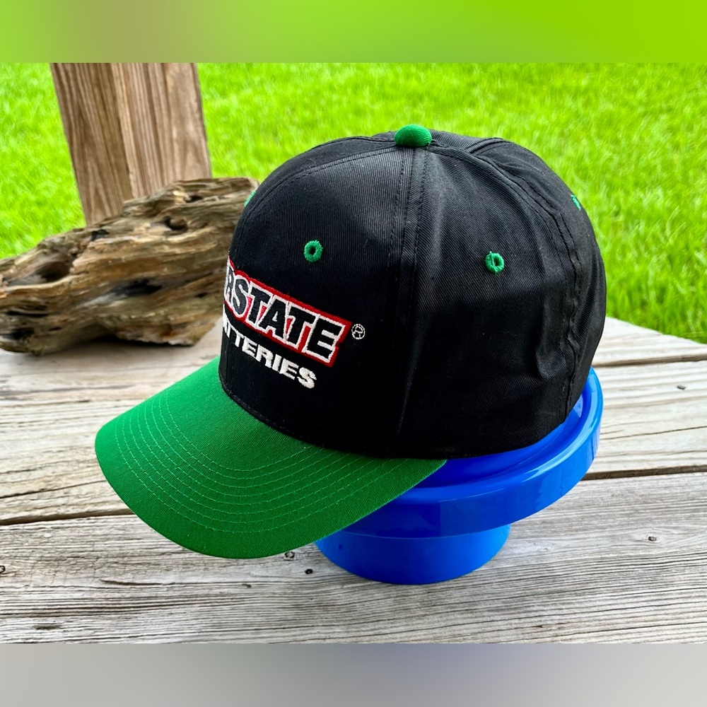 NASCAR Racing‎ Hat Interstate Batteries # 1 Black & Green SnapBack Cap Vintage - Picture 3 of 6